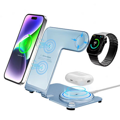 PD/QC Metal Wireless 3 in 1 oplaadstandaard 6 mm oplaadafstand