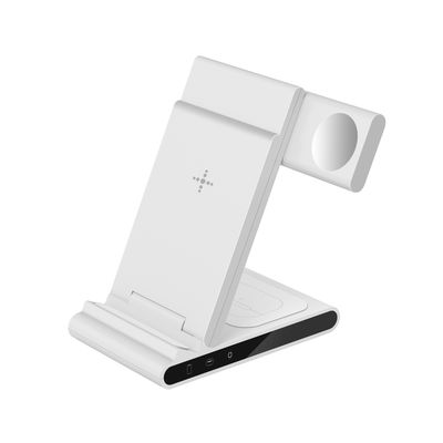 Goede prijs 10W vouwbaar draadloos oplaadstation voor smartphones oorbellen Apple Watch Overlaadbescherming Wit/Zwart online