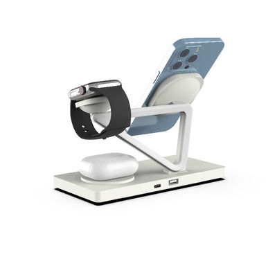 Goede prijs 15W magnetisch draadloos oplader met nachtlicht ABS zink legeringsmateriaal voor telefoon 5W Airpods 2W in zwart en wit online