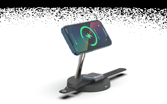 Goede prijs Draadloze Apple Oplader T268C OEM/ODM 15W Draadloze Snelle Oplader Zwarte Oplader Stand online