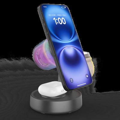 Goede prijs Stylish Qi 2.2 Wireless Charger and Bluetooth 5.2 Speaker Combo Support both Samsung & Apple Devices online