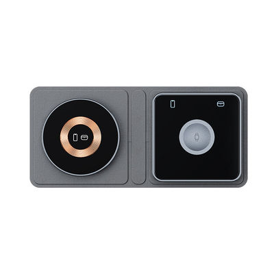 Goede prijs Mobiele telefoon horloge oortelefoon 15W opvouwbaar reis draadloos oplader Blauw en grijs online