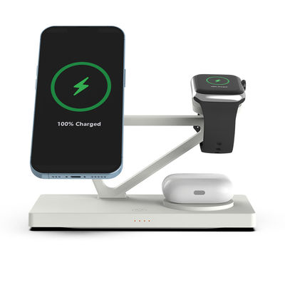 Magnetische snelladerstand met nachtlicht 2w Voor Iphone Samsung Iwatch Airpods Zwart En Wit
