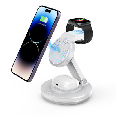 180° Magnetische draaibare houder Draadloos opladen voor telefoons horloges oortelefoons zwart en wit