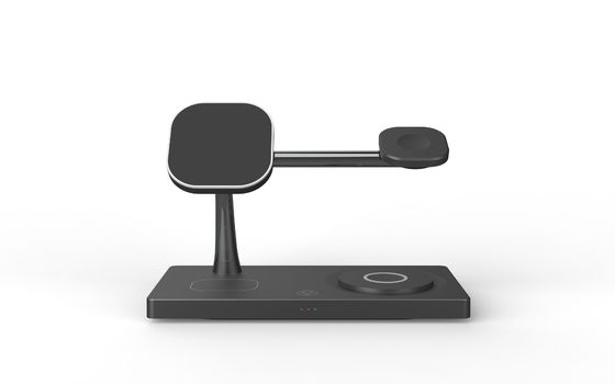 Goede prijs 15W all in one snelle draadloze oplader met nachtlicht zinklegering 271g zwart en wit online