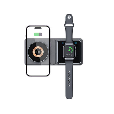 Goede prijs Grijzige all-in-one draadloze oplader Magsafe draadloze oplader voor telefoon oortelefoon horloge online
