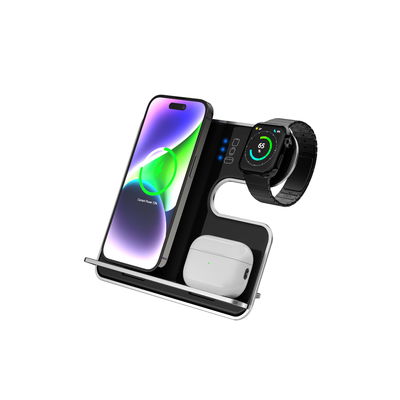 Goede prijs Custom Logo Aluminium Alloy Bracket Wireless Charger Zwarte houder met indicatorlamp - 15W/10W/7.5W/5W online