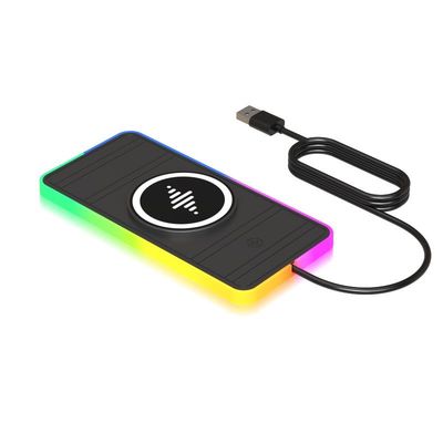 Snel draadloos opladen voor auto's Zwart oplaadpad voor Apple-apparaten met RGB-licht
