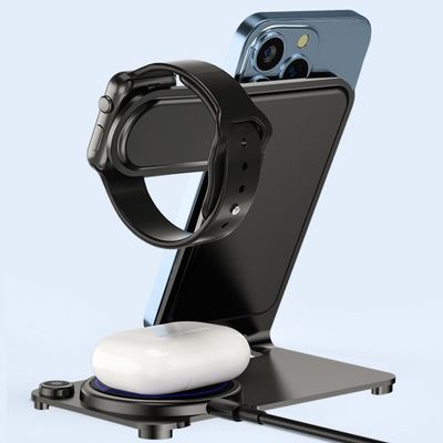 Goede prijs 3W uitgangsvermogen metalen draadloos opladen voor oordopjes en Apple Watch online