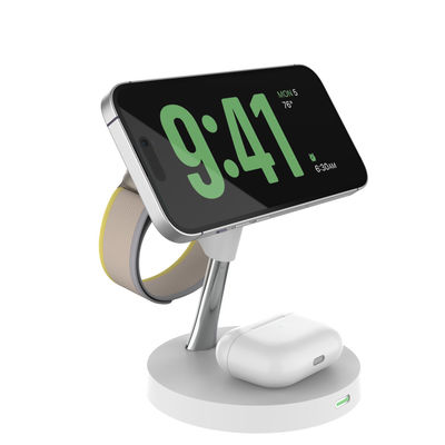 15W zinklegering ABS 4 in 1 draadloos oplaadstation met PD/QC3.0 voor meerdere apparaten