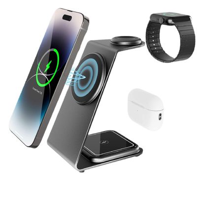 Goede prijs 15W 10W 7.5W 5W Qi standaard metaal draadloos oplader met USB C-kabel en aluminium legering online