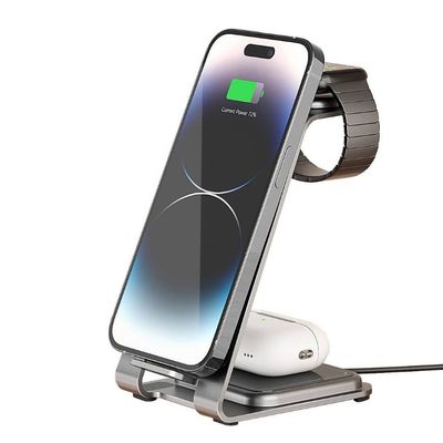 Goede prijs 15W aluminium legering 3 in 1 draadloos oplaadstuk voor slimme apparaten online