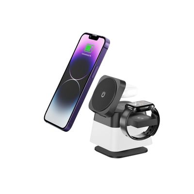 4-in-1- roterende opvouwbare draadloze oplader met RGB-licht