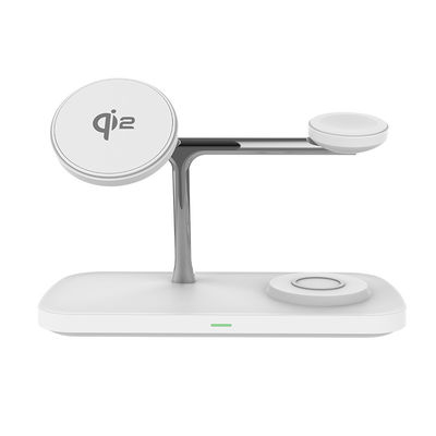 Witte magnetische draadloze oplader met 15W snel opladen en werkfrequentie van 110-205KHz
