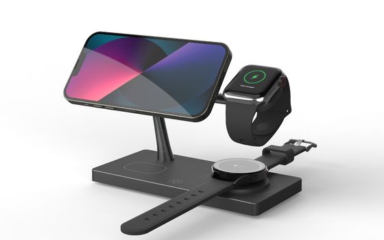Goede prijs T218 Muilt-functionele draadloze snellader Dual 15W Ondersteuning Apple en Samsung horloges met nachtlicht online