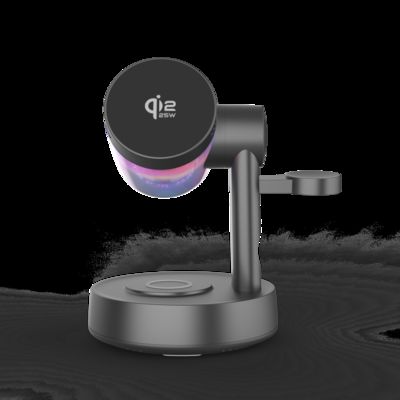 Goede prijs Z6 15W Draadloze Opladers 5 in 1 Draagbaar Snel Opladen Bluetooth Nachtlampje Reizen voor IPhone 17 16 15 14 13 12 Apple Watch Airpods online