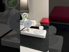 Opvouwbare 3 In 1 Travel Wireless Charger met lichtend ontwerp 1w voor het opladen van telefoon iwatch oortelefoon