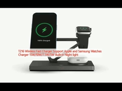 T216 Draadloos snellaadapparaat Ondersteuning Apple en Samsung Horloges Charger 15W/10W/7.5W/5W Ingebouwd nachtelijk licht