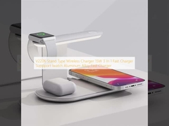 V2206 Standtype draadloos oplader 15W 3 In 1 Fast Charger Support Iwatch Aluminium alloy Fast Charger