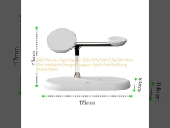 2025 Wireless Fast Charger T256 15W/10W/7.5W/5W All In One Intelligent Charger ondersteunt Apple And Sa,Msung Phone Stand