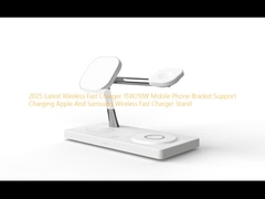 2025 Latest Wireless Fast Charger 15W/10W Mobiele telefoonbeugel Ondersteuning opladen Apple And Samsung Wireless Fast Charger Stand